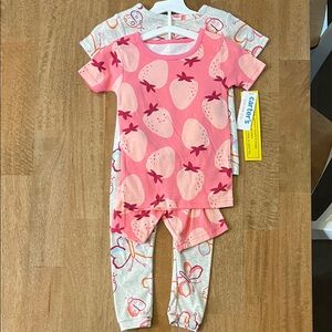 Carter's Pink Strawberry 3T Girls Pajama Set